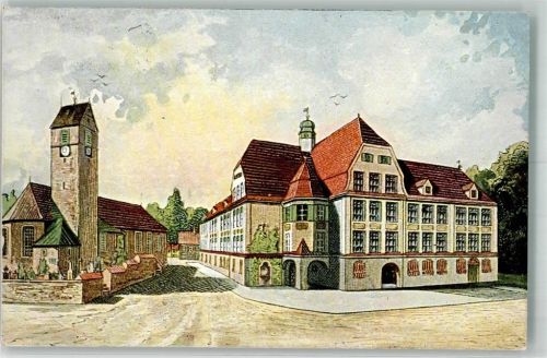 Lindenberg 1913 Kirche neues Schulhaus