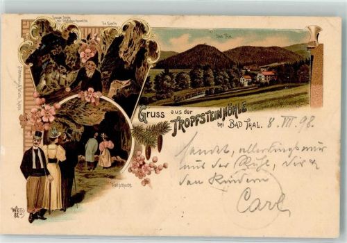 Thal 1898 Tropfsteinhöhle Zwerg Wolfsschlucht Volkstracht