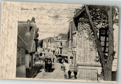 Bünde 1903 Bolldamm Kutsche Buchhandlung Stahl