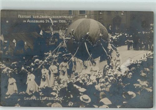 Augsburg 1906 Gruppe Luftballon AK