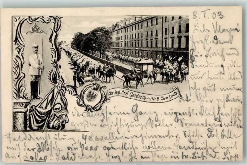 Köln Deutz 105 1903 Kur Regt. Graf Gessler Nr 8 Parade