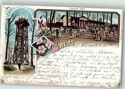 Ahlbeck 1896 Aussichtsturm Gasthaus Vollert leichter Bug