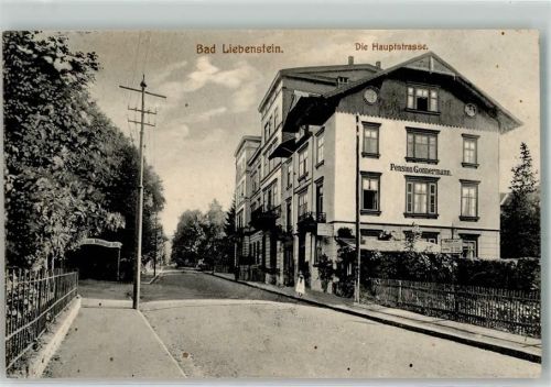 36448 O6202 Bad Liebenstein 1917 - Hauptstraße Pension Gönnermann