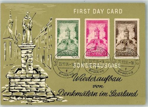 Saarbrücken 1956 Erstag Wiederaufbau von Denkmälern im Saarland
