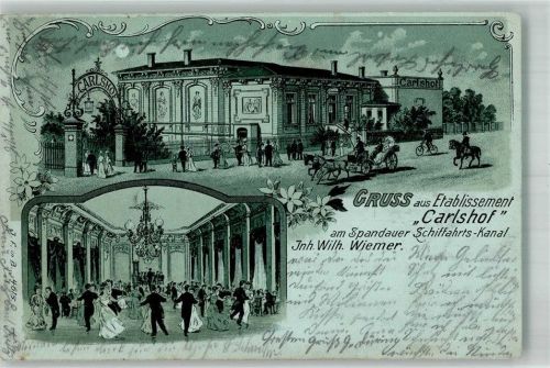 Charlottenburg 1903 Gasthaus Etablissement Carlshof Ballsaal