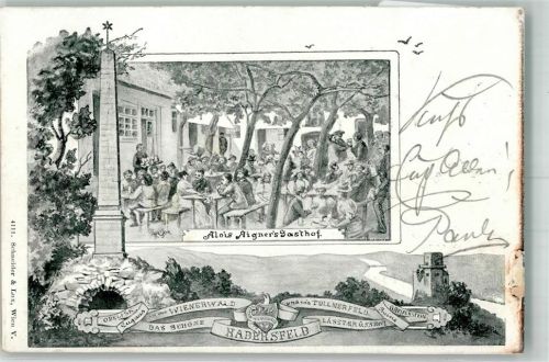 Hadersfeld 1899 Denkmal Obelisk Gasthaus Aigner