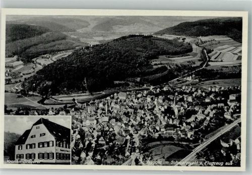 Nagold Fliegeraufnahme Gasthaus-Brauerei zur Krone