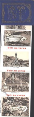 Lourdes Lithographie Leporello 10 Ansichten 83 cm x 11 cm