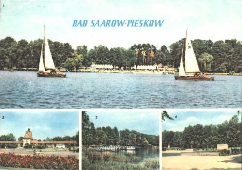 Bad Saarow 1966 Schiffsanlegeplatz Johannes Becher Platz; KEINE AK, ca. 21x15 cm; Eckknick