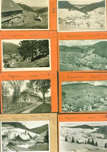 79674 W7868 Muggenbrunn Lot mit 21 AK Musterkarten Original aus Metzarchiv Bestellvorgänge und Auflagenzahlen