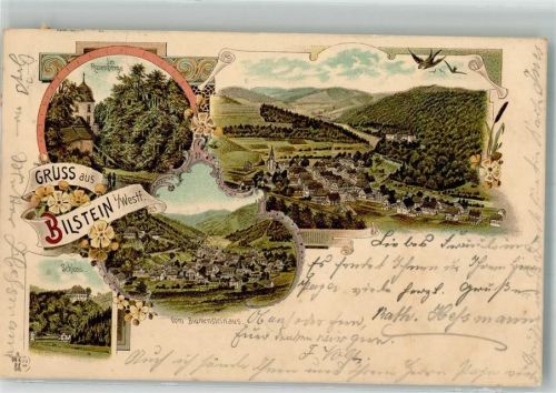 Bilstein 1898 Im Rosenberge Schloss Blick vom Blumensteinhaus Verlag Ottmar Zieher-München