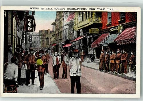 Scene in Pell Street Chinatown New York City
