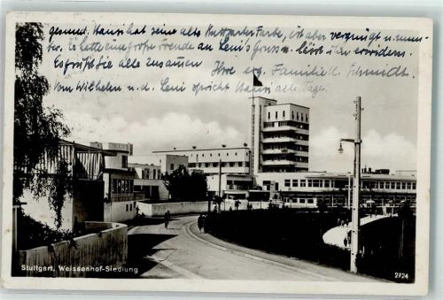 Stuttgart 1928 Weissenhofsiedlung mit Höhenrestaurant Kunstverlag Riester 2724