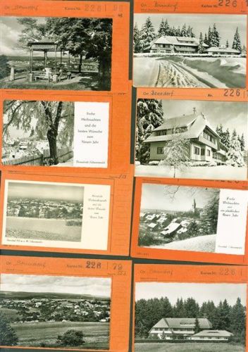 Bonndorf Lot mit 14 AK Musterkarten Original aus Metzarchiv Bestellvorgänge und Auflagenzahlen