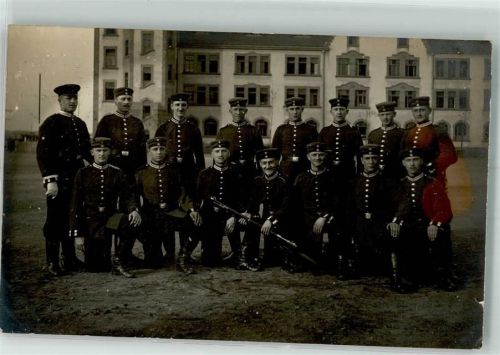 63450 W6450 Hanau 1913 - WK I Gruppenfoto Soldaten 1. Komp. Eisenbahn. -Rgt. 3 Ort handschriftlich