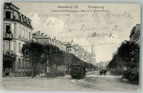 Strasbourg 1909 Apotheke Schwarzwaldstrasse Straßenbahn