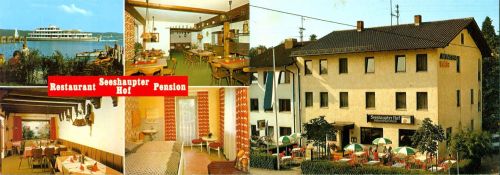 Seeshaupt Restaurant-Pension "Seehaupterhof", 2-fach Klappkarte, mit Kurzinfos
