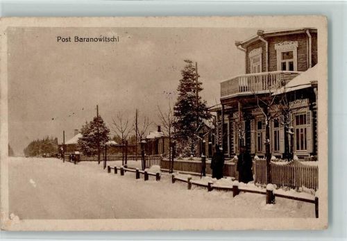 Baranowitschi 1916 Winter Postamt AK Feldpoststempel: Komp. Inf. Regiments 57, Olysion Bredow Nr. 18 , der 3. Landw. Div.