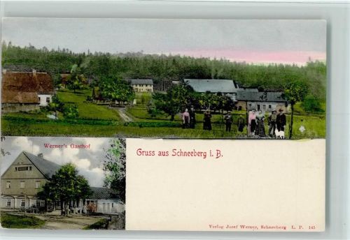Schneeberg 1898 Werners Gasthof , gute Erhaltung AK