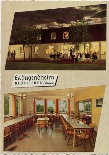um 1960-65 Neukirchen, evangelisches Jugendheim, gezackter Rand,Remmer AKU1