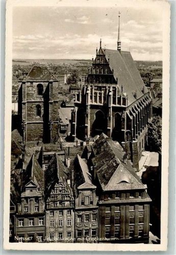 Neisse 1943 Feldpost WK II Kirche St. Jakobus