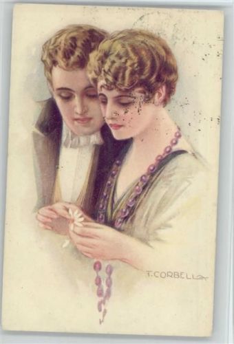 1921 Serie 162-1 Margeriten Blüten zupfen - Liebe Poesie