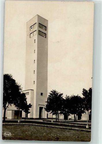 O8000 Dresden Avantgarde Sprechender Turm Jahresschau Deutscher Arbeit offiz. Karte Nr. 8 Bauhaus 1927