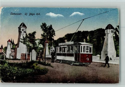 1917 Uj Bega hid AK Straßenbahn AK