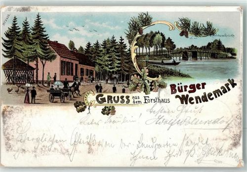 Neuruppin 1901 Forsthaus Bürger Wendemark Ort lt. Stempel