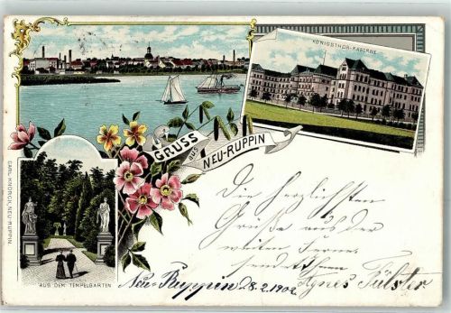 Neuruppin 1902 Königstor Kaserne aus dem Tempelgarten
