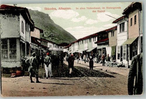Shkodra 1932 Marktszene Türkenbazar Tracht