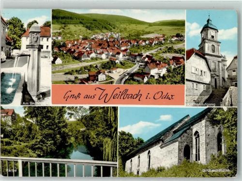Weilbach Brunnen Kirchenaufgang Gotthard-Ruine
