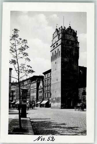 Neisse Weißer Turm Stadttor Litfaßsäule