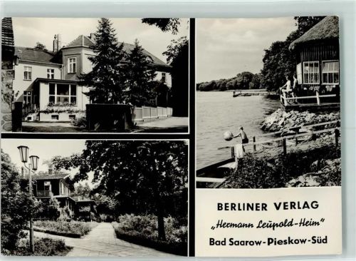 Bad Saarow Rückseite mit Abschürfungen bzw Kleberesten Hermann Leupold Heim