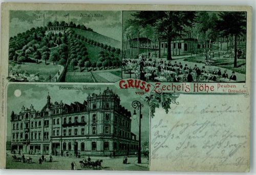 Deuben 1905 Gasthaus Zechel's Höhe Konzerthaus Wettinburg Zechel's Höhe