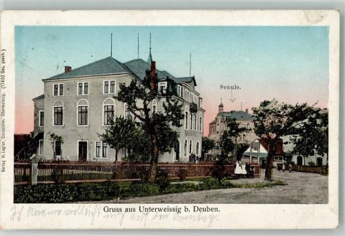 Deuben 1909 Unterweißig Gasthaus Schule
