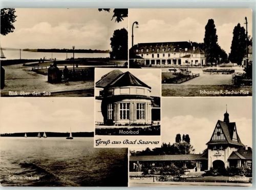 Bad Saarow Rückseite mit Abschürfungen bzw Kleberesten Scharmützelsee Bahnhof Moorbad