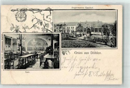 Potschappel 1906 Döhlen Gasthaus Angermann Saal Ort lt. Stempel