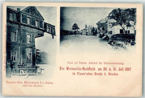 Deuben Überschwemmung 1897 Thureck's Haus Mühlenstraße 4