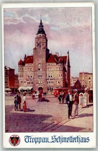 Opava 1916 Deutscher Schulverein Schmetterhaus Straßenbahn Marken In der Einigkeit liegt die Macht