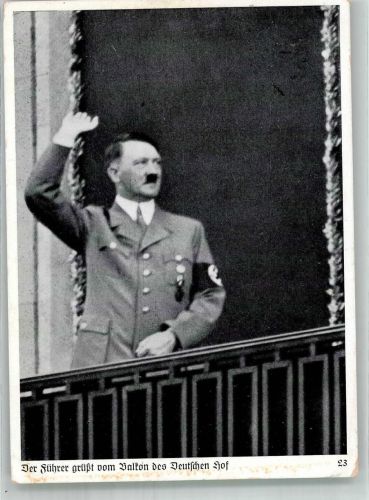 W8500 Nürnberg Der Führer grüßt vom Balkon des Deutschen Hof SST Reichsparteitag der NSDAP Hitler 1937 Sonderstempel