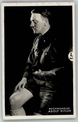 Reichskanzler in Lederhose Foto Hoffmann Hitler Foto AK