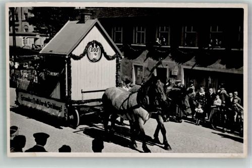 O9373 Ehrenfriedersdorf Gesundes Volk durch Siedlung Festwagen des D.S.B. Siedlerbund Ort lt. Fotograf Propaganda WK II Foto AK