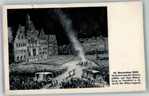W6000 Frankfurt am Main 12. November 1933 Verbrennung der Grenzpfähle Propaganda WK II HJ