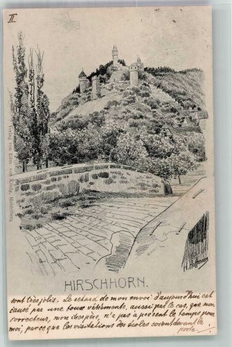 W6932 Hirschhorn Neckar Burg Hirschhorn Hoffmann, H. 1904 Künstlerkarte