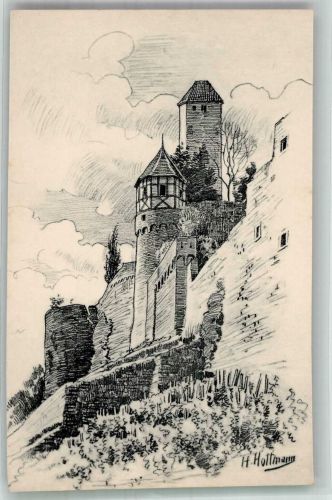 W6951 Neckarzimmern Burg Hornberg Verlag Edm. von König Nr. 4093 Hoffmann, H. Künstlerkarte