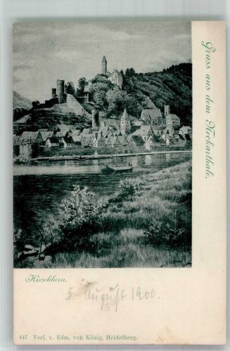 W6932 Hirschhorn Neckar Burg im Neckarthal Verlag Edm. von König Nr. 647 Hoffmann, H. 1900 Künstlerkarte