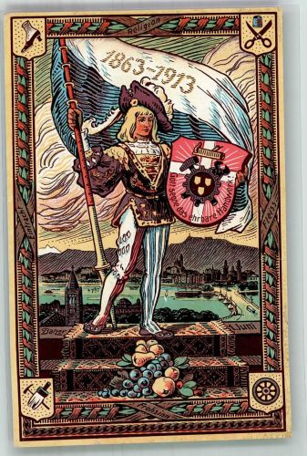 Zürich Goldenes Jubiläum Kathol. Gesellenverein Berufe Kolping 1913 Lithographie / Künstlerkarte