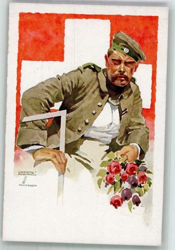 W8000 München Rotes Kreuz Deutsche Internierten Ausstellung Hohlwein, L. 1918