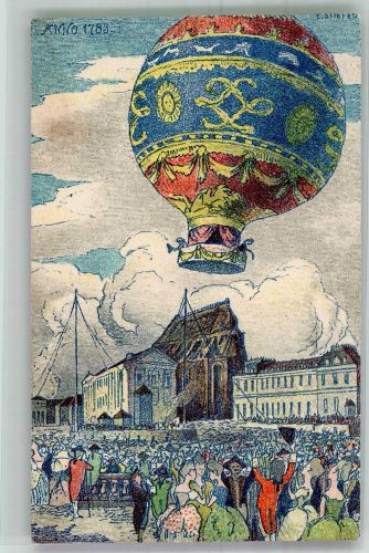 Zürich sign. A. Marxner Schweizer Aero Club Wettfliegen Ballon Gordon-Bennett-Rennen 1909